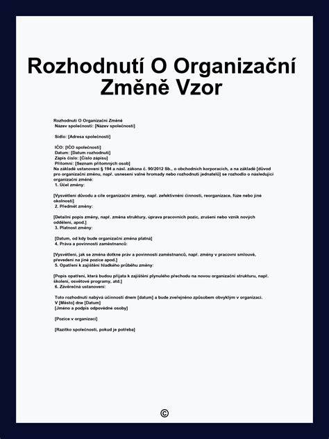 organizační poznámky a změny