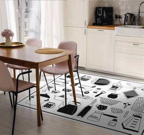 grafika vinylové podlahy a kuchyňské linky