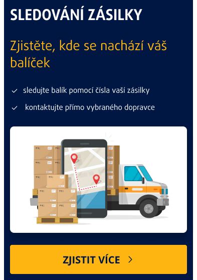 Možnosti doručení a sledování zásilky