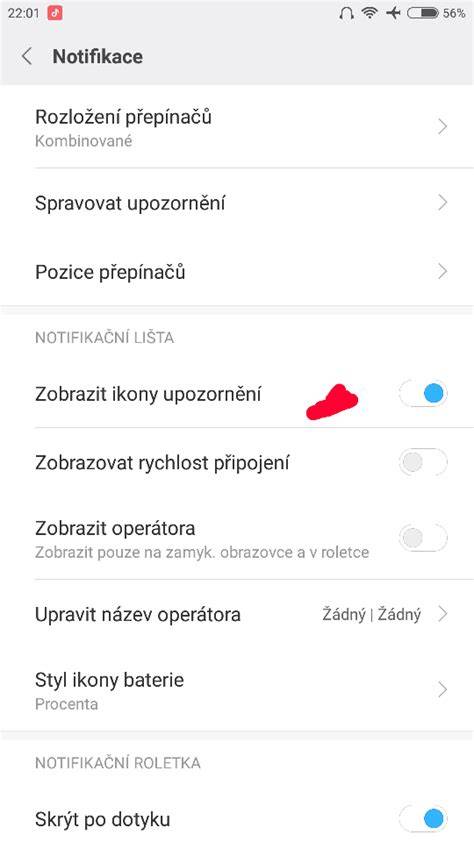 Notifikační lišta a rychlá nastavení