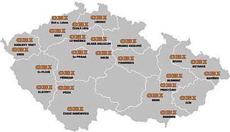 mapa dostupnosti prodejen OBI (obchodní síť)