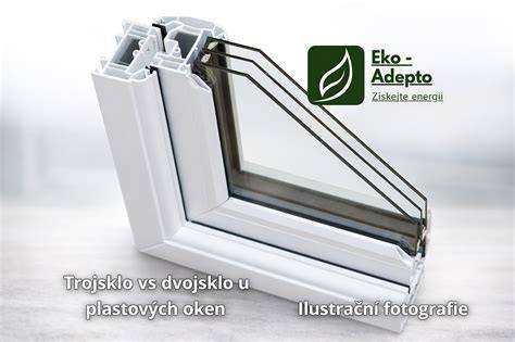graf ukazující srovnání U a g pro dvojsklo a trojsklo