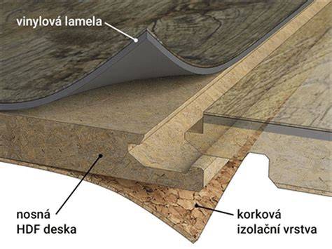 ukázka vrstvené podlahové skladby pro kročejový hluk