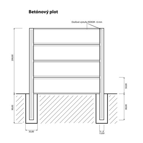 betonovy plot vizualni schema (170 cm vyska)