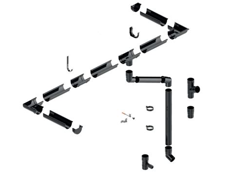 plastový okapový systém schéma a žlab 150 mm