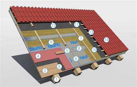 infografika: rozložení vrstvy střešního pláště