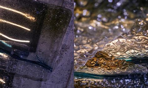 reliéf z lehaného skla a meandr Vltavy