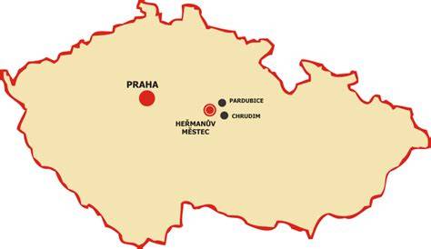 mapa regionu Heřmanův Městec v ČR