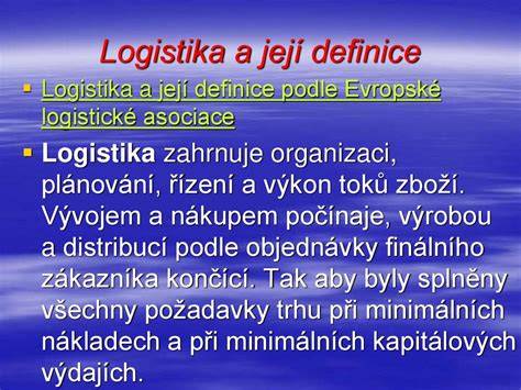 logistika dodávek a podmínky dopravy