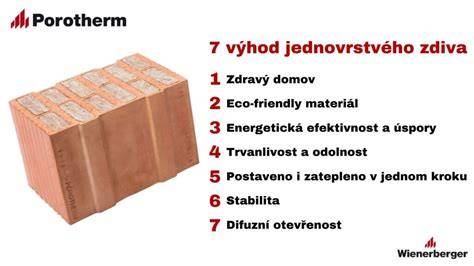 infografika Porotherm pro jednovrstvé zdění