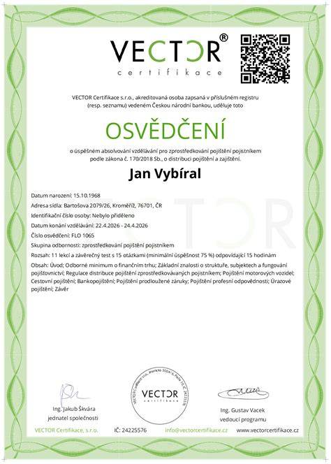 certifikace a osvědčení po kurzu