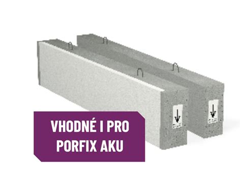 Nosné a nenosné překlady PORFIX (schematické rozčlenění)