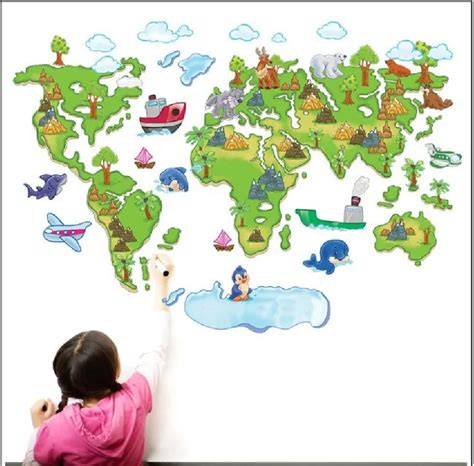 velka mapa sveta na zeď - pro děti