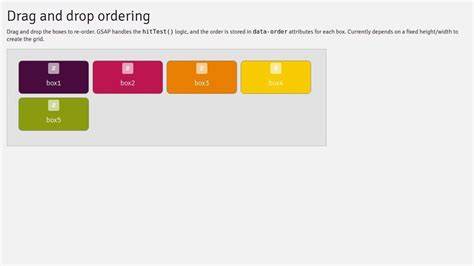 drag and drop color ordering