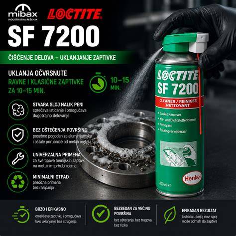 infografika: rozstřik Loctite SF 7200 na přírubě